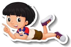 um menino deitado no chão personagem de desenho animado vetor