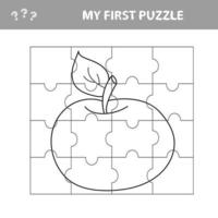 jogo de puzzle para crianças. planilha de desenvolvimento educacional - apple vetor