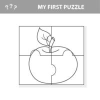 jogo de puzzle para crianças. planilha de desenvolvimento educacional - apple vetor