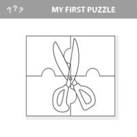 uma ilustração em vetor de quebra-cabeça para crianças pré-escolares - meu primeiro quebra-cabeça