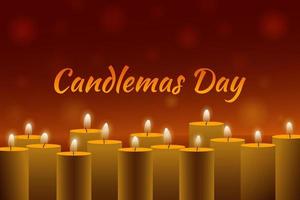 fundo do dia de candlemas com vela vetor