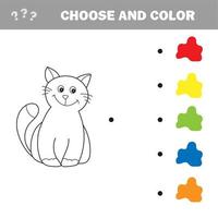 gatinho engraçado. livro de colorir. jogo educativo para crianças vetor