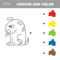 página para colorir para crianças. ilustração do vetor de cachorro.