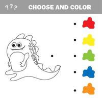 ilustração em vetor de dinossauro de desenho animado - livro de colorir e quebra-cabeças para crianças