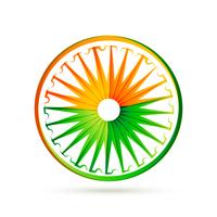 projeto de roda de bandeira indiana com tri cores vetor