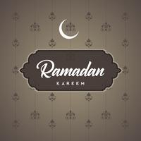 Cartão de Ramadã Kareem e fundo islâmico com padrão árabe vetor