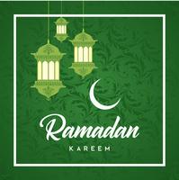 Cartão de Ramadã Kareem e fundo islâmico com padrão árabe vetor