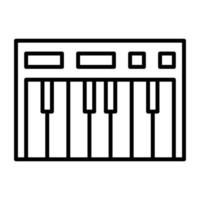 ícone da linha de piano vetor