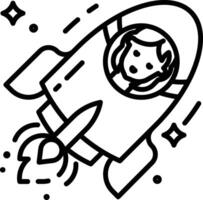 fêmea astronauta esboço ilustração vetor