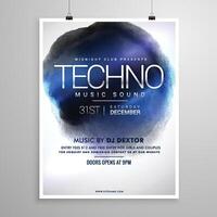 techno música folheto poster modelo vetor