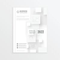 mínimo folheto projeto, anual relatório cobrir com branco 3d quadrados vetor