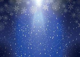 flocos de neve de Natal em fundo azul. ilustração vetorial. vetor