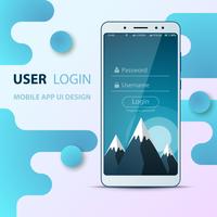 Design da interface do usuário. Ícone do smartphone. Login e senha. vetor
