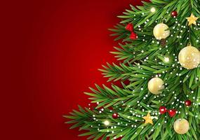 fundo abstrato do feriado de ano novo e feliz Natal com árvore de Natal realista. ilustração vetorial vetor