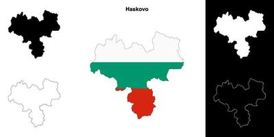 haskovo província esboço mapa conjunto vetor