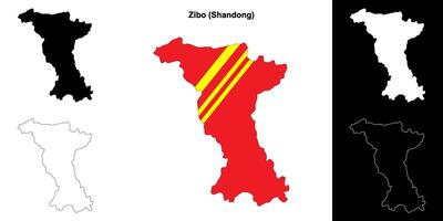 Zibo em branco esboço mapa conjunto vetor