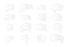 balões de fala retrô em branco brancos em fundo branco. ilustração vetorial vetor