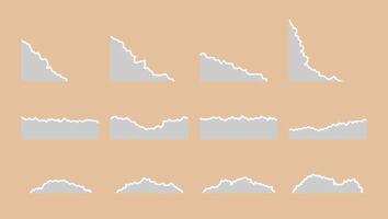 rasgado Folha do papel definir. rasgado papel e tiras para Beira decoração. ilustração vetor