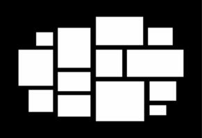 fotos ou colagem de molduras de fotos. layout de grade de página de quadrinhos molduras abstratas e modelo de parede de fotos digitais vetor