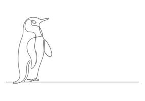 pinguim contínuo 1 linha desenhando Prêmio ilustração vetor