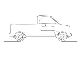 pegar caminhão contínuo 1 linha desenhando pró ilustração vetor