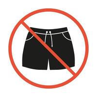 proibição placa do homem roupa de baixo. proibido entrar dentro natação roupa de baixo ou shorts. Atenção vermelho Pare círculo símbolo para Entrada porta vetor