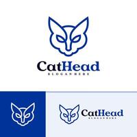 gato logotipo modelo, criativo gato cabeça logotipo Projeto conceitos vetor