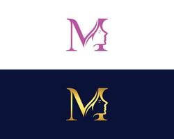 beleza mulher carta m logotipo ícone Projeto moderno elegante estilo modelo. vetor