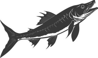 silhueta barracuda animal Preto cor só vetor