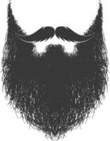 silhueta barba cabelo bigode homem só Preto cor só vetor