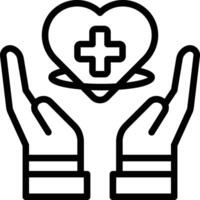 saúde Cuidado ícone. coração saúde Cuidado símbolo vetor