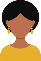 africano mulher avatar com retrato estilo. ilustração em branco fundo. vetor