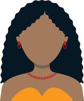 africano mulher avatar em branco fundo. plano face Projeto vetor