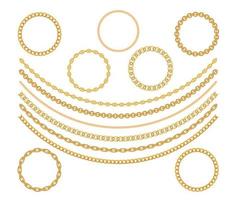 joias de corrente de ouro em fundo branco. ilustração vetorial vetor