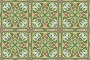 seda tecido patola sari padronizar desatado Mughal arquitetura motivo bordado, ikat bordado Projeto para impressão tapeçaria floral quimono repetir padronizar laço espanhol motivo vetor