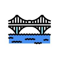 cantilever ponte cor ícone ilustração vetor