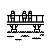 passarela ponte linha ícone ilustração vetor