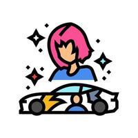 itasha otaku cor ícone ilustração vetor