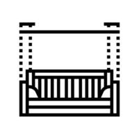 varanda balanço ao ar livre mobília linha ícone ilustração vetor