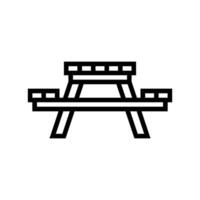 piquenique mesa ao ar livre mobília linha ícone ilustração vetor
