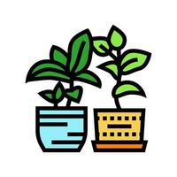 interior plantas urbano jardinagem cor ícone ilustração vetor