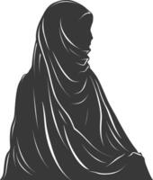 silhueta hijab símbolo Preto cor só vetor