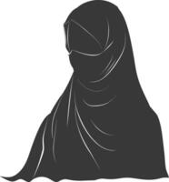 silhueta hijab símbolo Preto cor só vetor