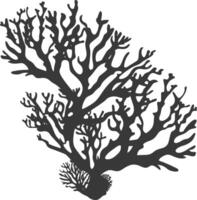 silhueta corais estão marinho invertebrado animal Preto cor só vetor