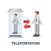 teletransporte ícone. 3d ilustração a partir de artificial inteligência coleção. criativo teletransporte 3d ícone para rede projeto, modelos, infográficos e Mais vetor