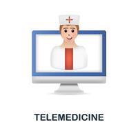 telemedicina ícone. 3d ilustração a partir de Internet do coisas coleção. criativo telemedicina 3d ícone para rede projeto, modelos, infográficos e Mais vetor