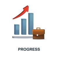 progresso ícone. 3d ilustração a partir de o negócio plano coleção. criativo progresso 3d ícone para rede projeto, modelos, infográficos e Mais vetor