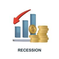 recessão ícone. 3d ilustração a partir de econômico crise coleção. criativo recessão 3d ícone para rede projeto, modelos, infográficos e Mais vetor