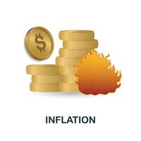 inflação ícone. 3d ilustração a partir de econômico crise coleção. criativo inflação 3d ícone para rede projeto, modelos, infográficos e Mais vetor