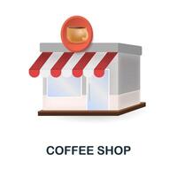 café fazer compras ícone. 3d ilustração a partir de pequeno o negócio coleção. criativo café fazer compras 3d ícone para rede projeto, modelos, infográficos e Mais vetor